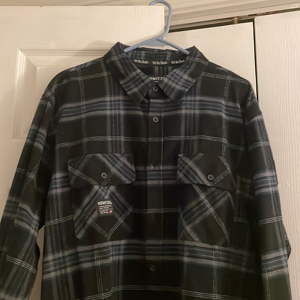 Howitzer Style Men's Button Down Flannel Armaments Military Grunt MFG